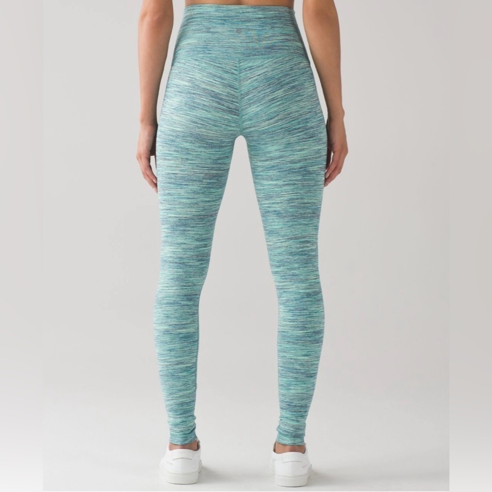 Rare Lululemon Wunder Under Pant Space Dye Camo Alberta Lake Fresh Teal Sz 6